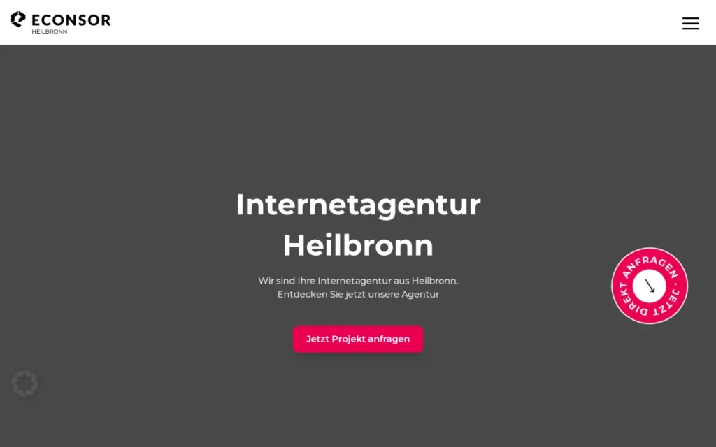 Startseite von Internetagentur Heilbronn (econsor GmbH)