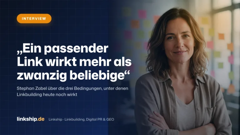 Titelkarte: „Ein passender Link wirkt mehr als zwanzig beliebige“ – Interview, Linkship
