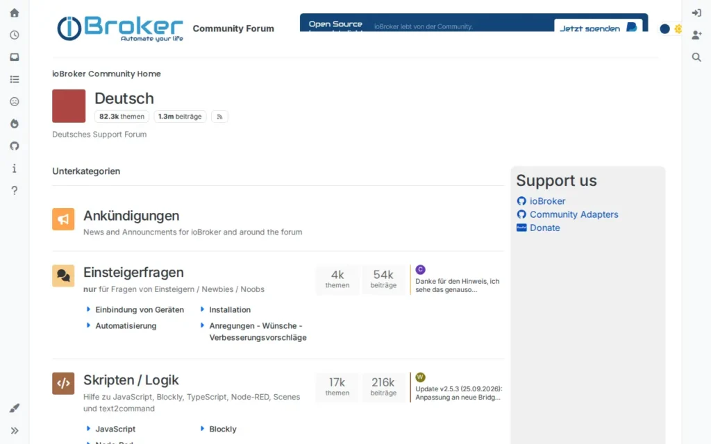 Startseite von ioBroker Community Forum