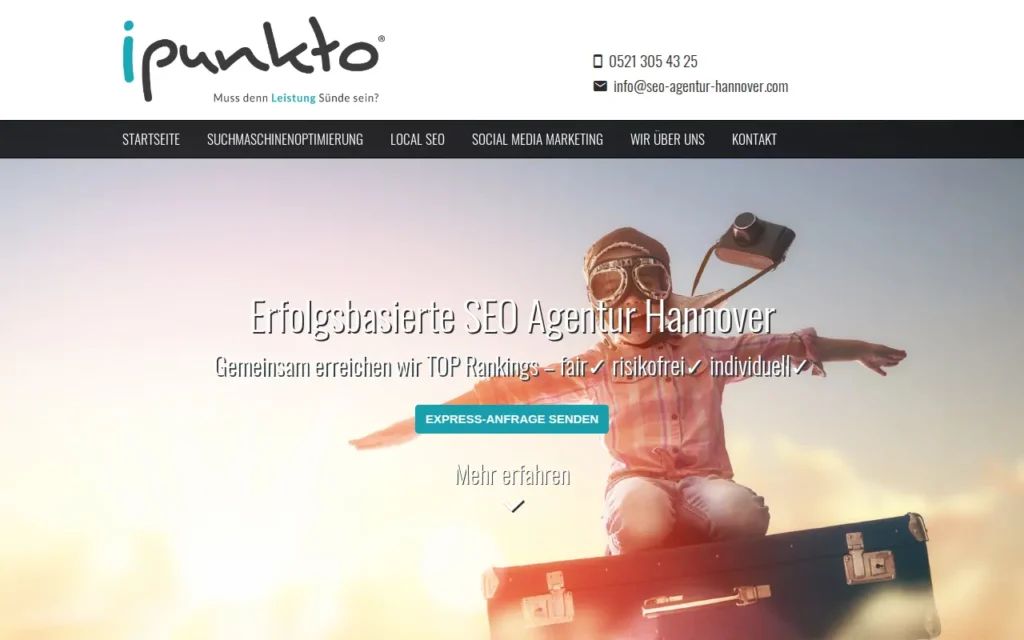 Startseite von ipunkto GmbH (SEO Hannover / SEO München)