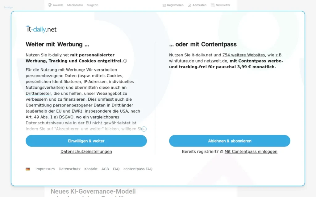Startseite von it-daily.net