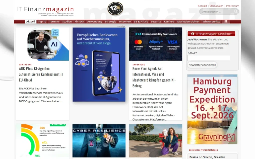 Startseite von IT Finanzmagazin