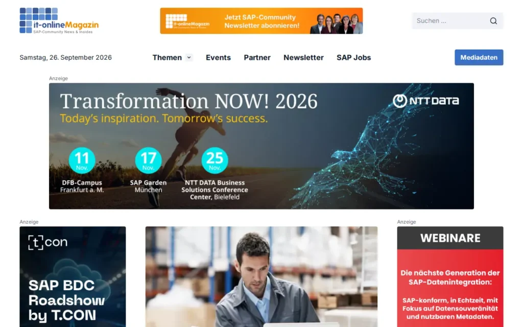 Startseite von IT-Onlinemagazin