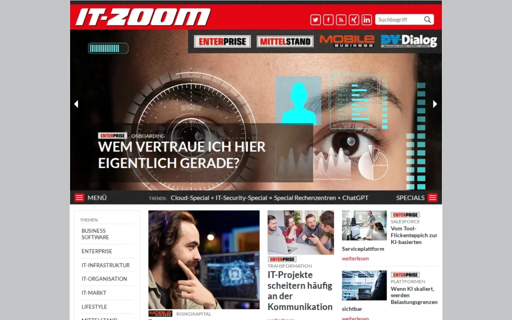 Startseite von IT-ZOOM