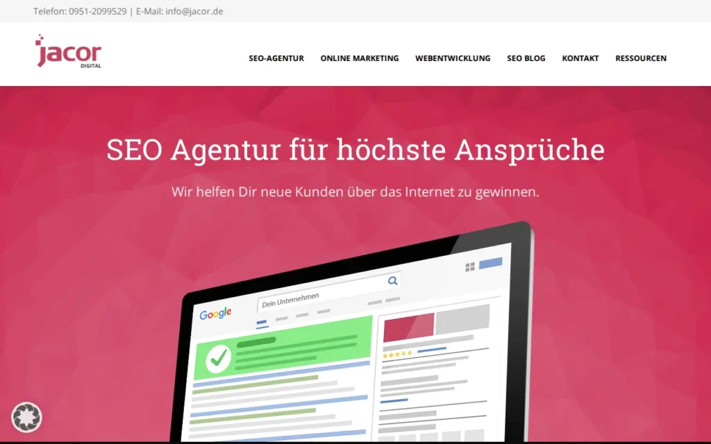 Startseite von jacor digital
