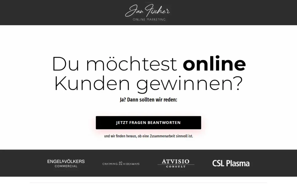 Startseite von JF-Onlinemarketing