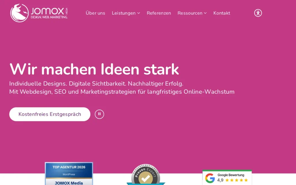 Startseite von JOMOX Media