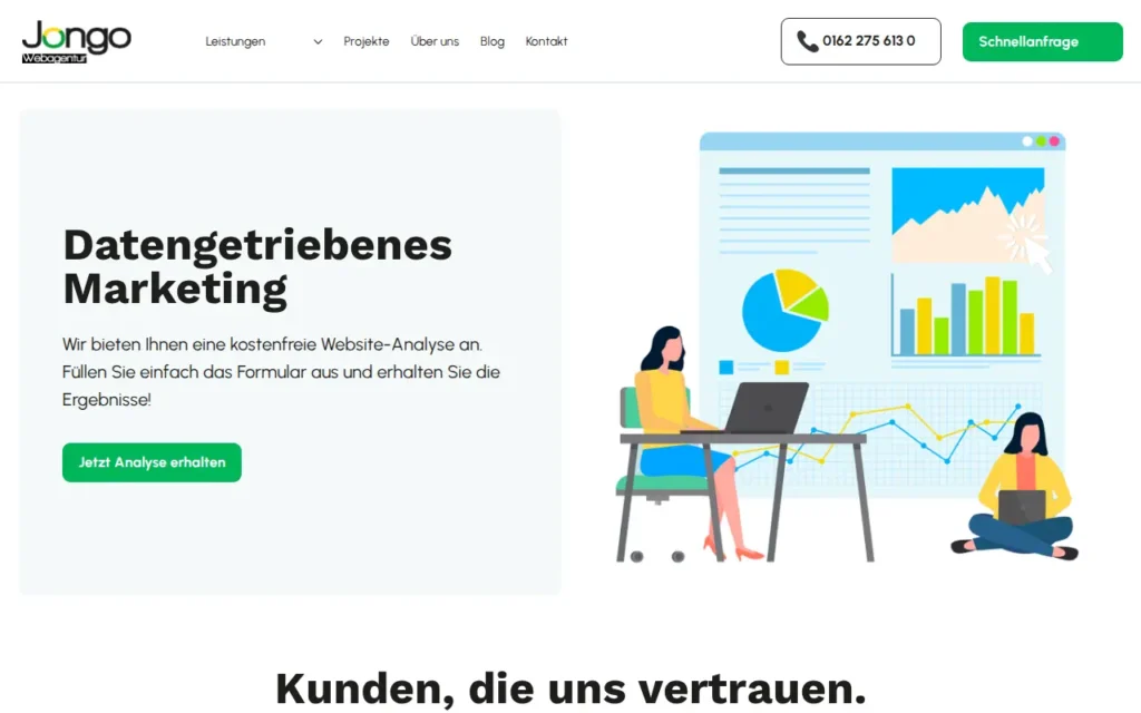 Startseite von JONGO Webagentur