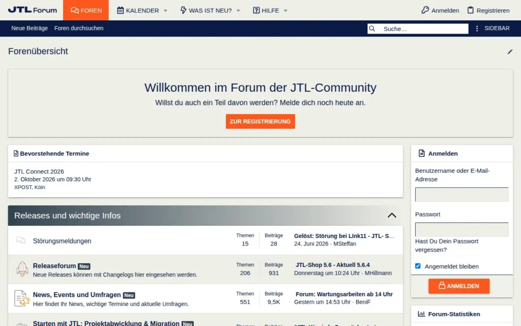 Startseite von JTL-Forum