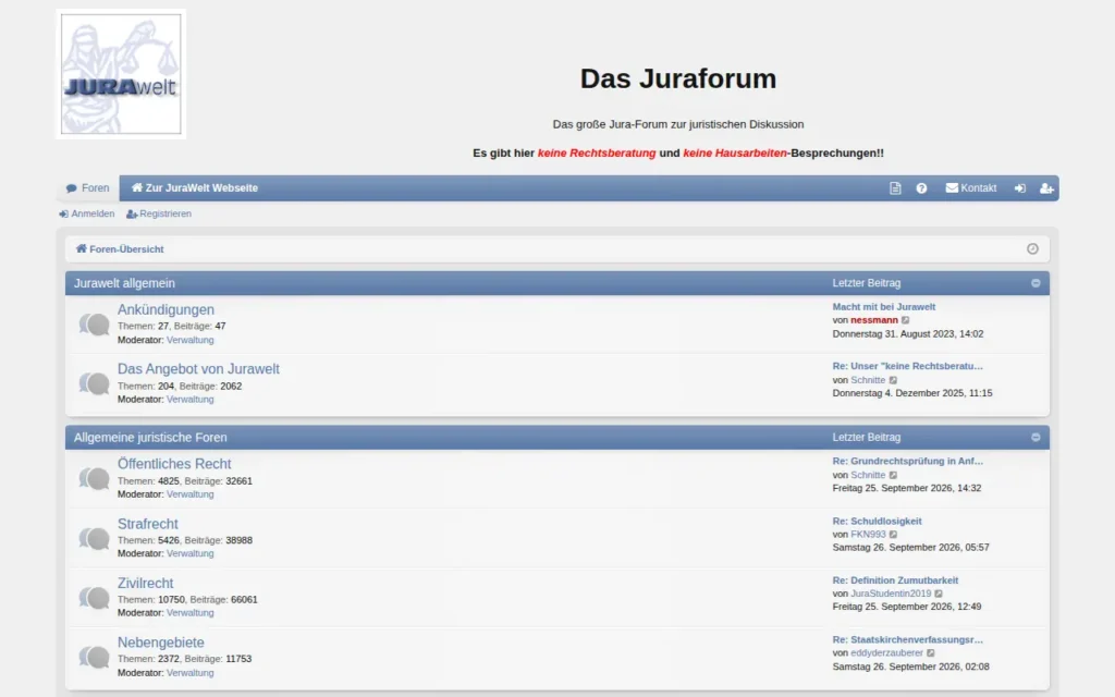 Startseite von Jurawelt Forum