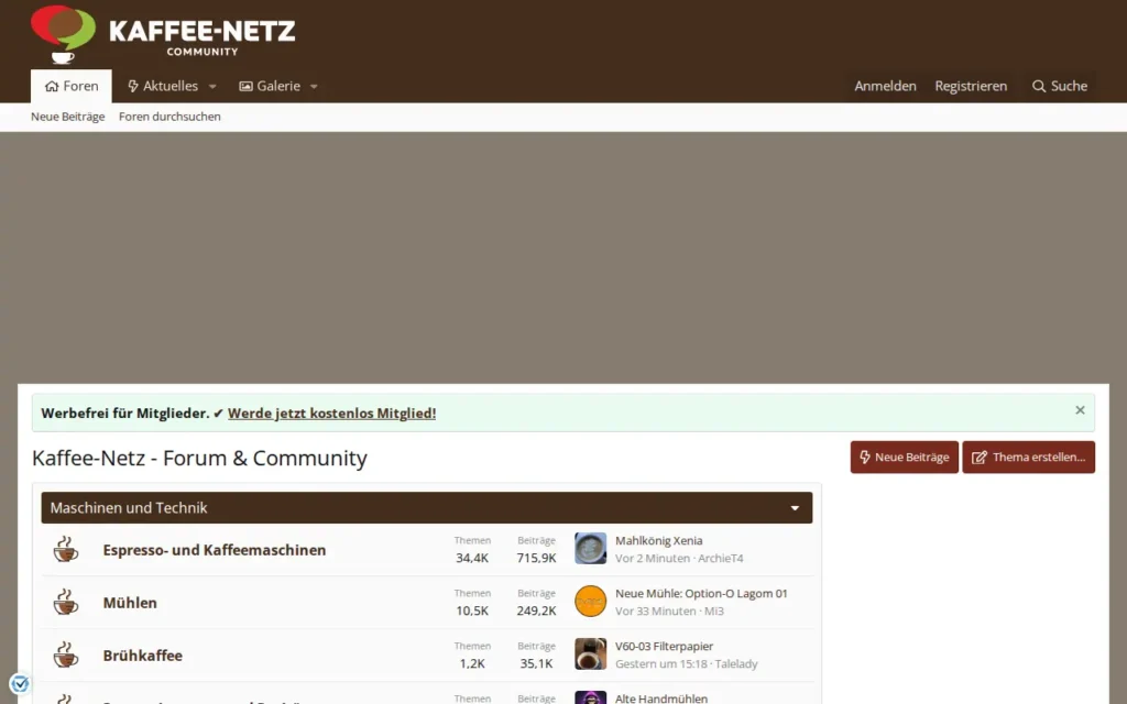 Startseite von Kaffee-Netz