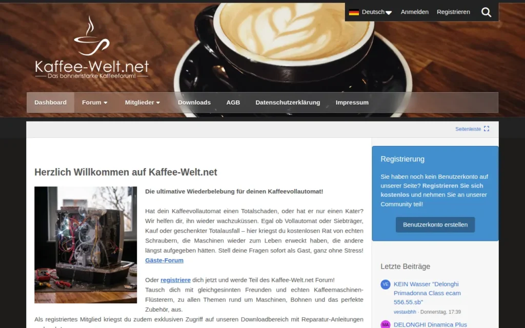 Startseite von Kaffee-Welt.net