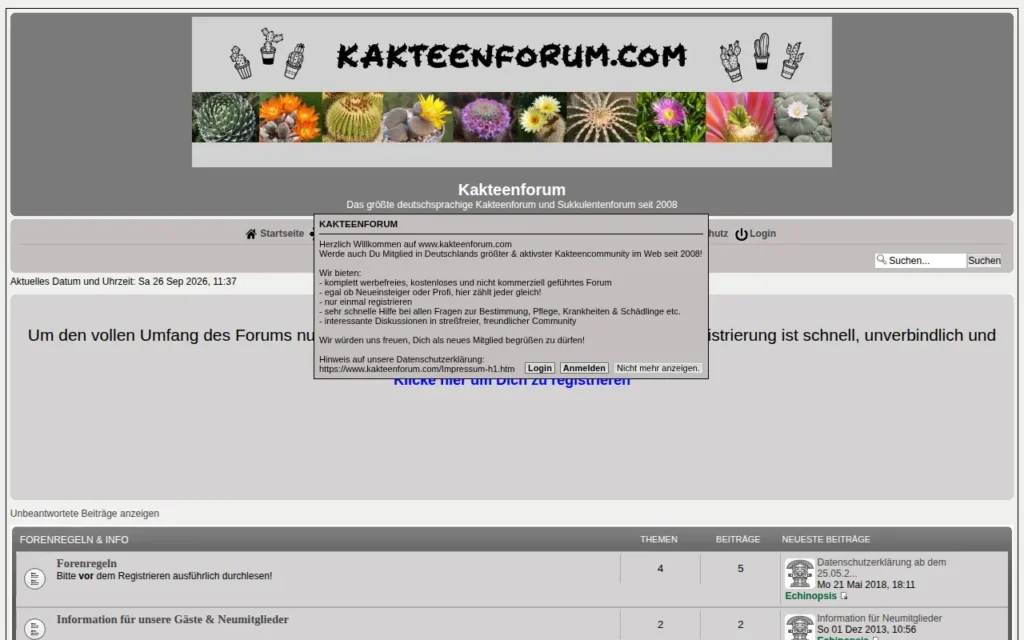 Startseite von Kakteenforum