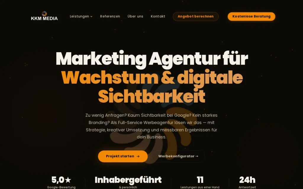 Startseite von KKM Media