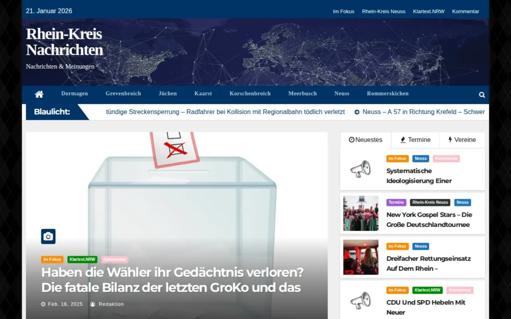Startseite von Klartext-NE