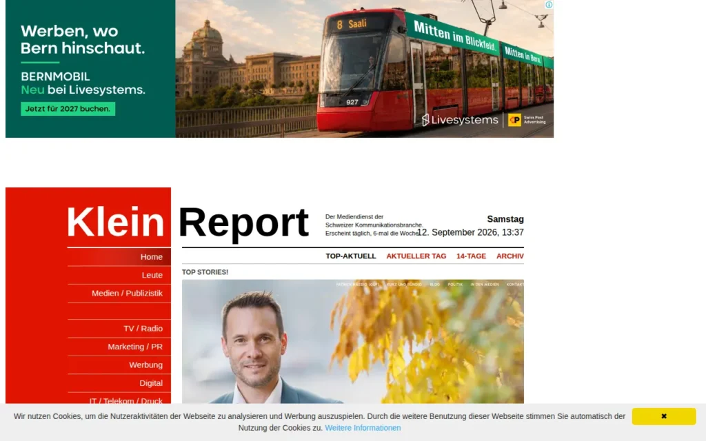 Startseite von Klein Report