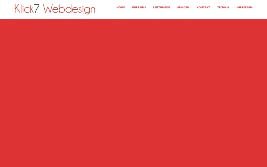 Startseite von Klick7 Webdesign