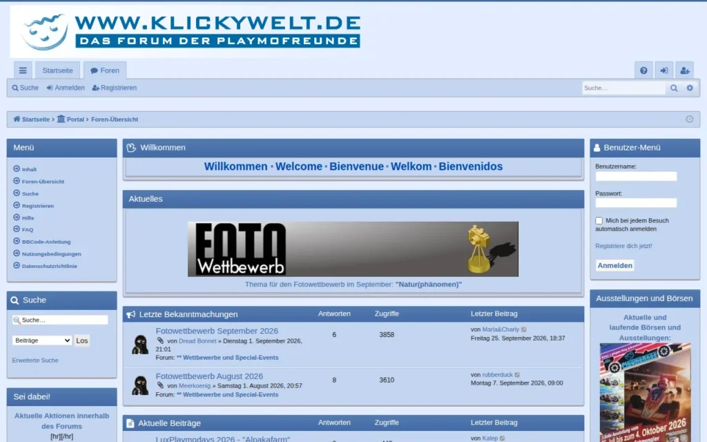 Startseite von Klickywelt