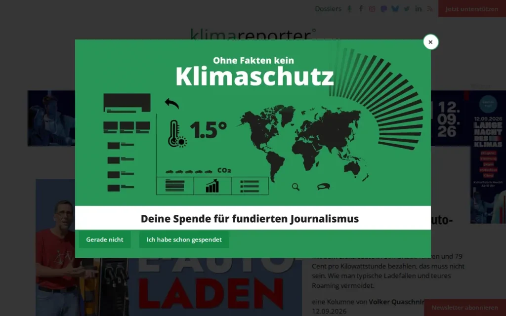 Startseite von Klimareporter