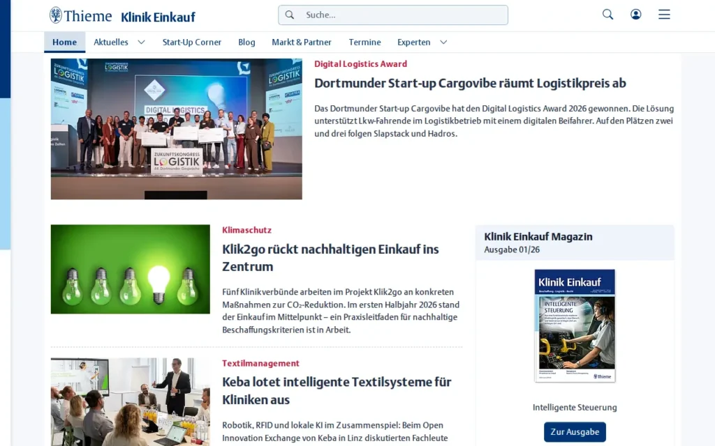 Startseite von Klinik Einkauf