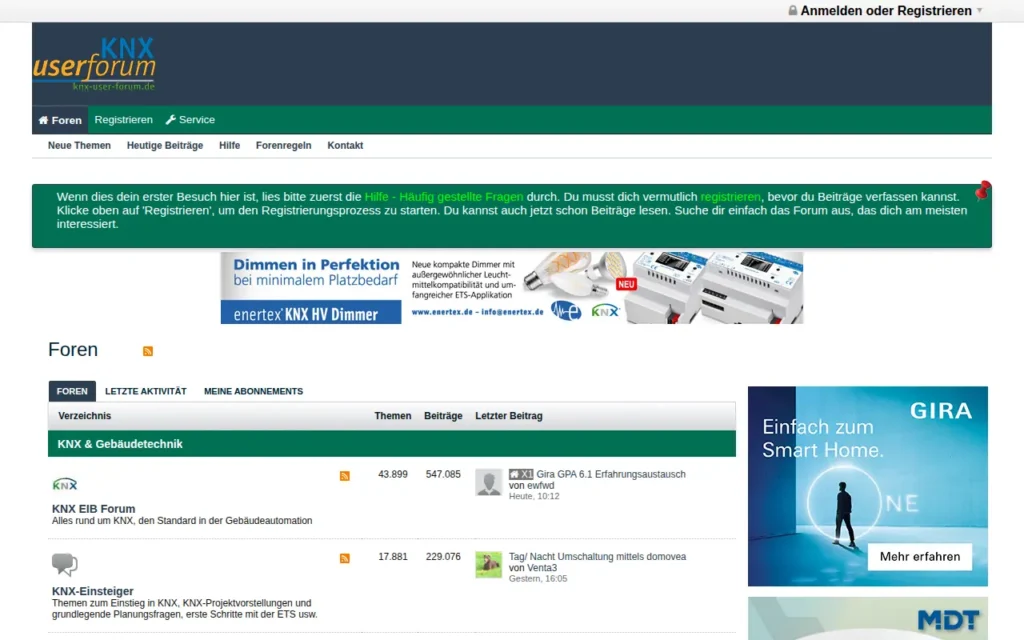 Startseite von KNX-User-Forum
