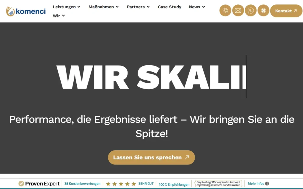Startseite von komenci GmbH
