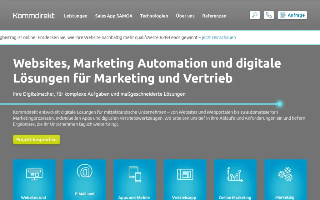 Startseite von Kommdirekt GmbH