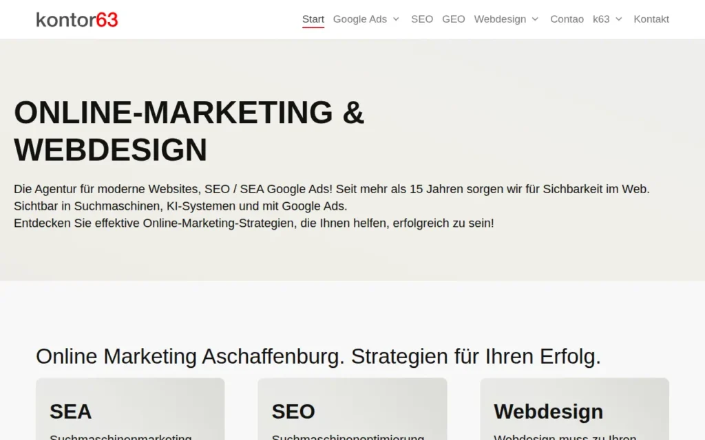 Startseite von kontor63