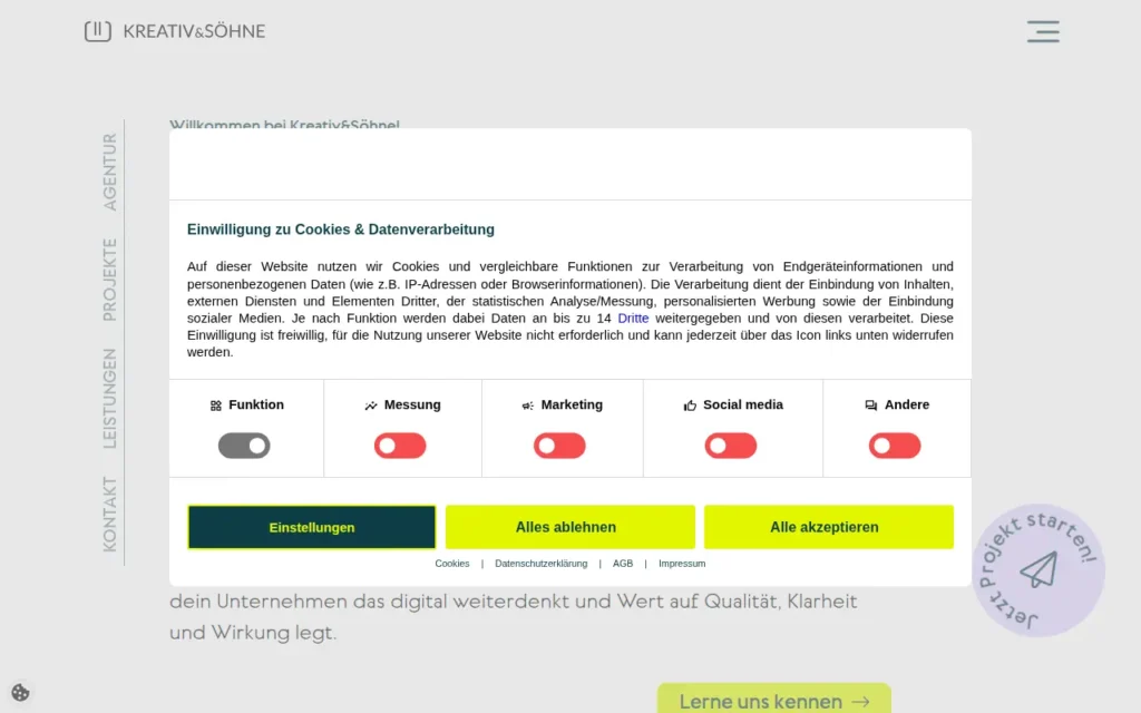 Startseite von Kreativ&Söhne GmbH