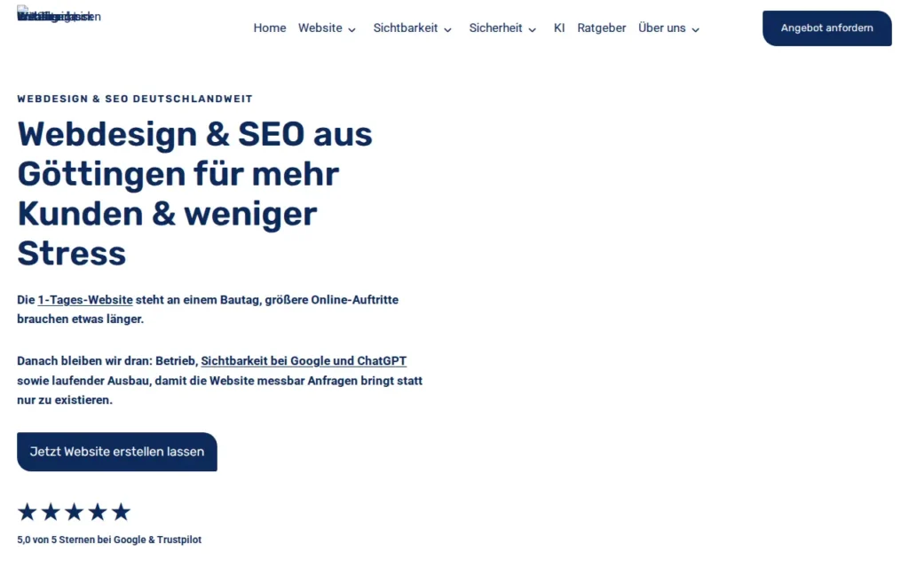 Startseite von kreativschock WebDesign & Digitalagentur