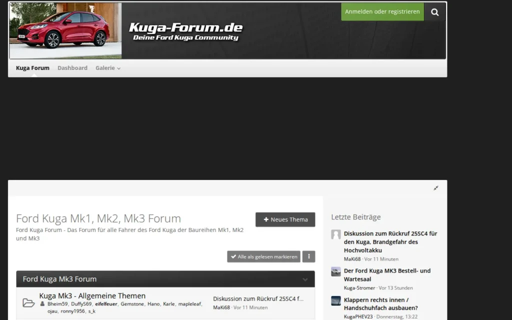 Startseite von Ford Kuga Forum
