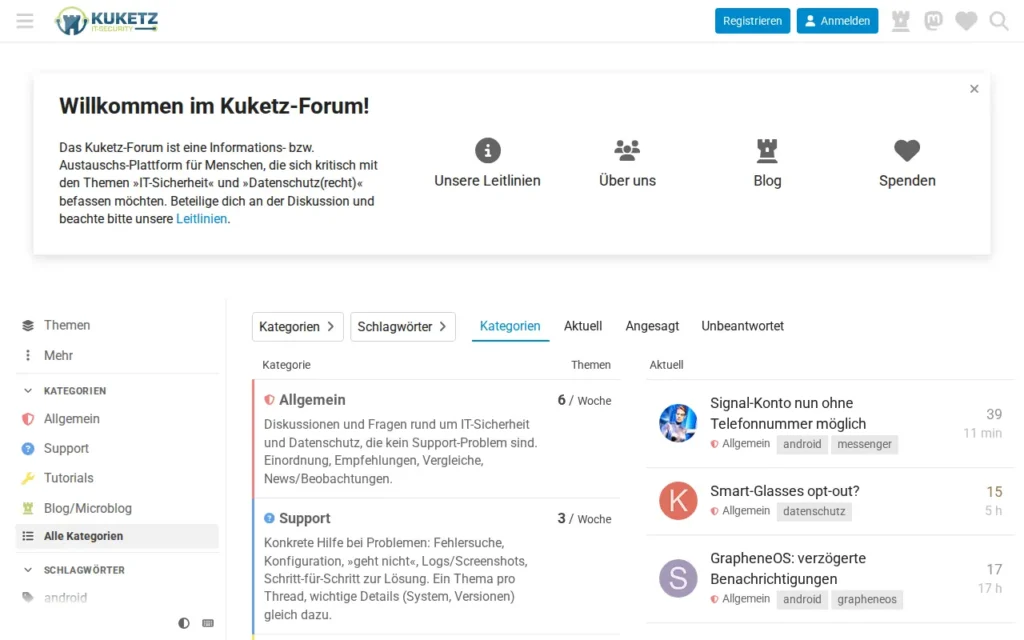 Startseite von Kuketz IT-Security Forum