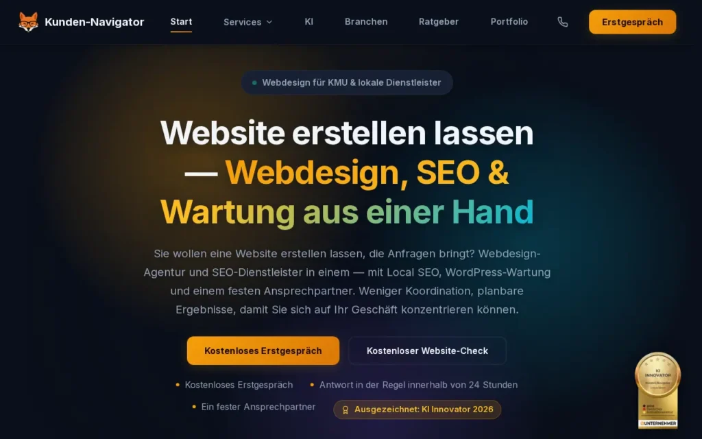 Startseite von Kunden-Navigator