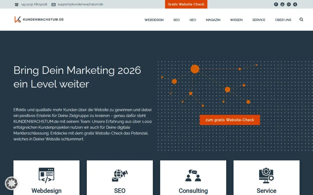 Startseite von KUNDENWACHSTUM.de GmbH