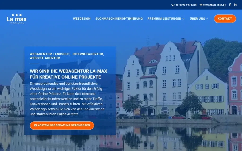 Startseite von La max – Online Marketing Agentur
