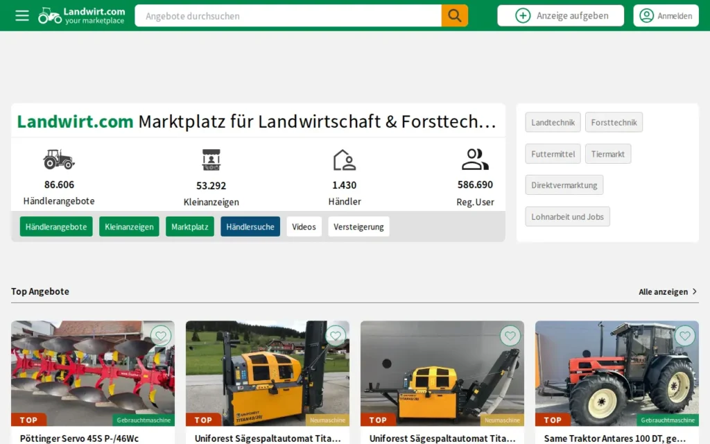 Startseite von LANDWIRT / Landwirt.com