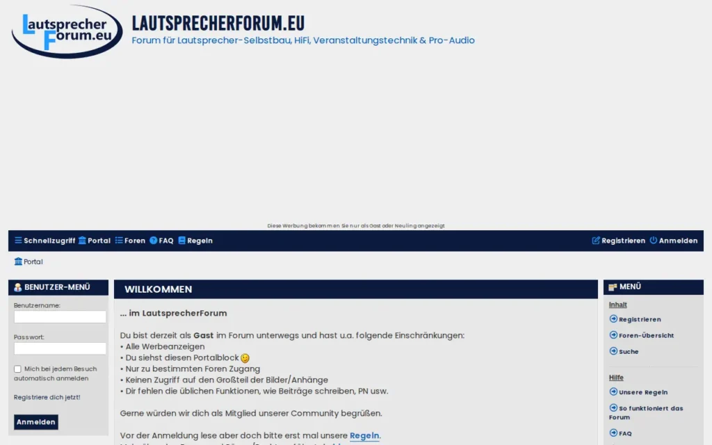 Startseite von Lautsprecherforum.eu