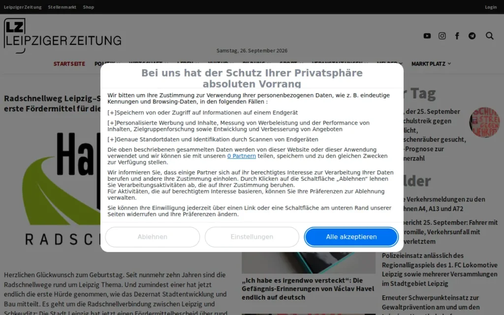 Startseite von Leipziger Zeitung (L-IZ.de)
