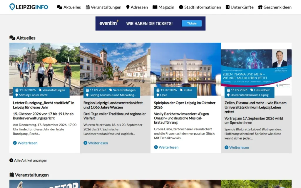 Startseite von LEIPZIGINFO.DE