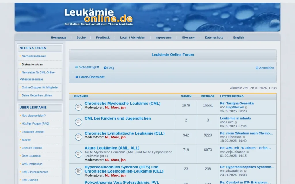 Startseite von Leukämie-Online Forum