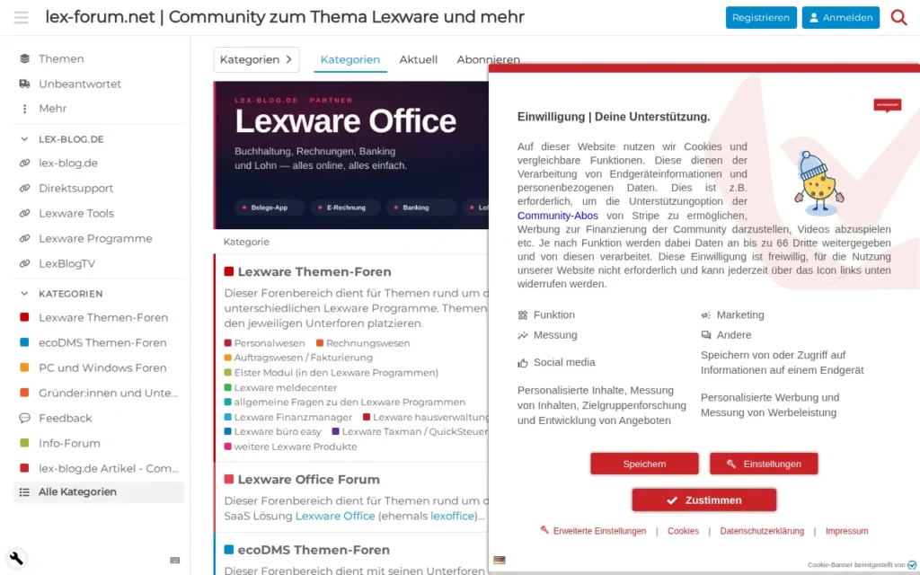 Startseite von lex-forum.net