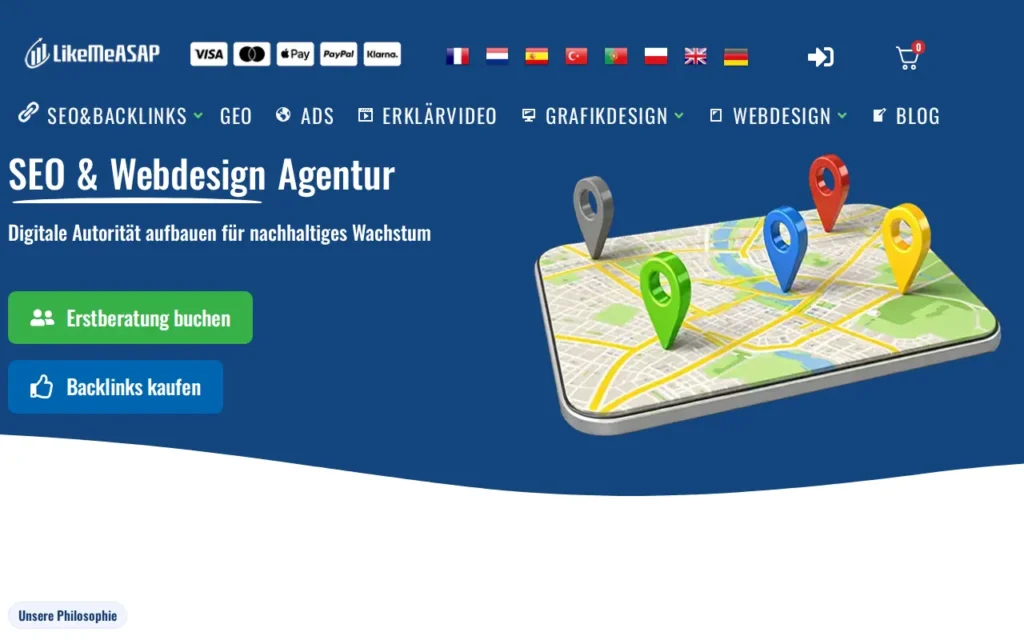 Startseite von LikeMeASAP