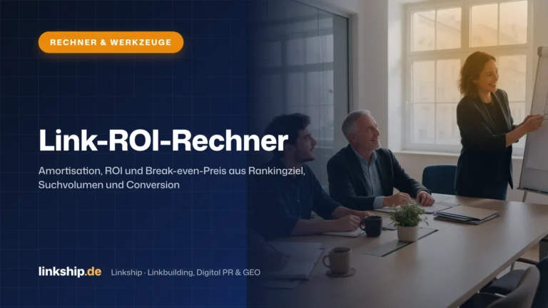 Titelkarte: Link-ROI-Rechner – Rechner & Werkzeuge, Linkship