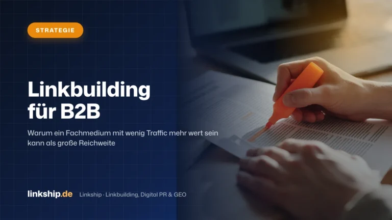 Titelkarte: Linkbuilding für B2B – Strategie, Linkship