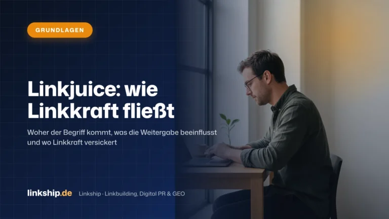 Titelkarte: Linkjuice: wie Linkkraft fließt – Grundlagen, Linkship
