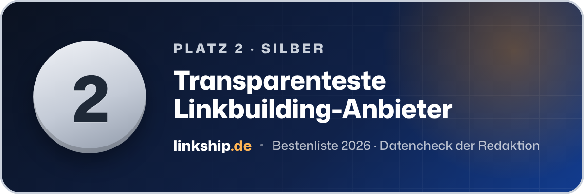 Platz 2 – Transparenteste Linkbuilding-Anbieter
