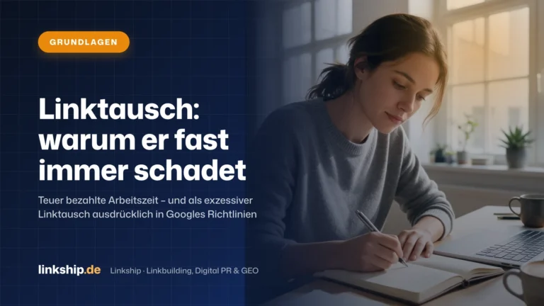 Titelkarte: Linktausch: warum er fast immer schadet – Grundlagen, Linkship