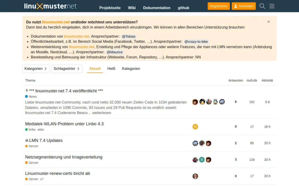 Startseite von linuxmuster.net Forum