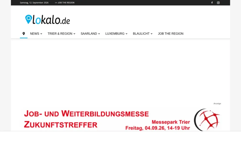 Startseite von lokalo.de