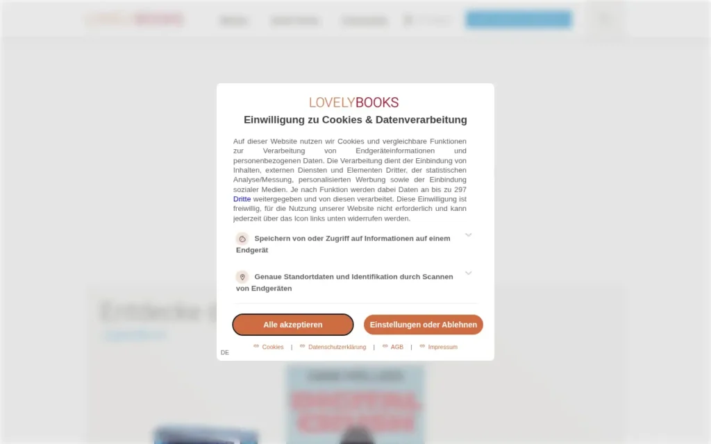Startseite von LovelyBooks